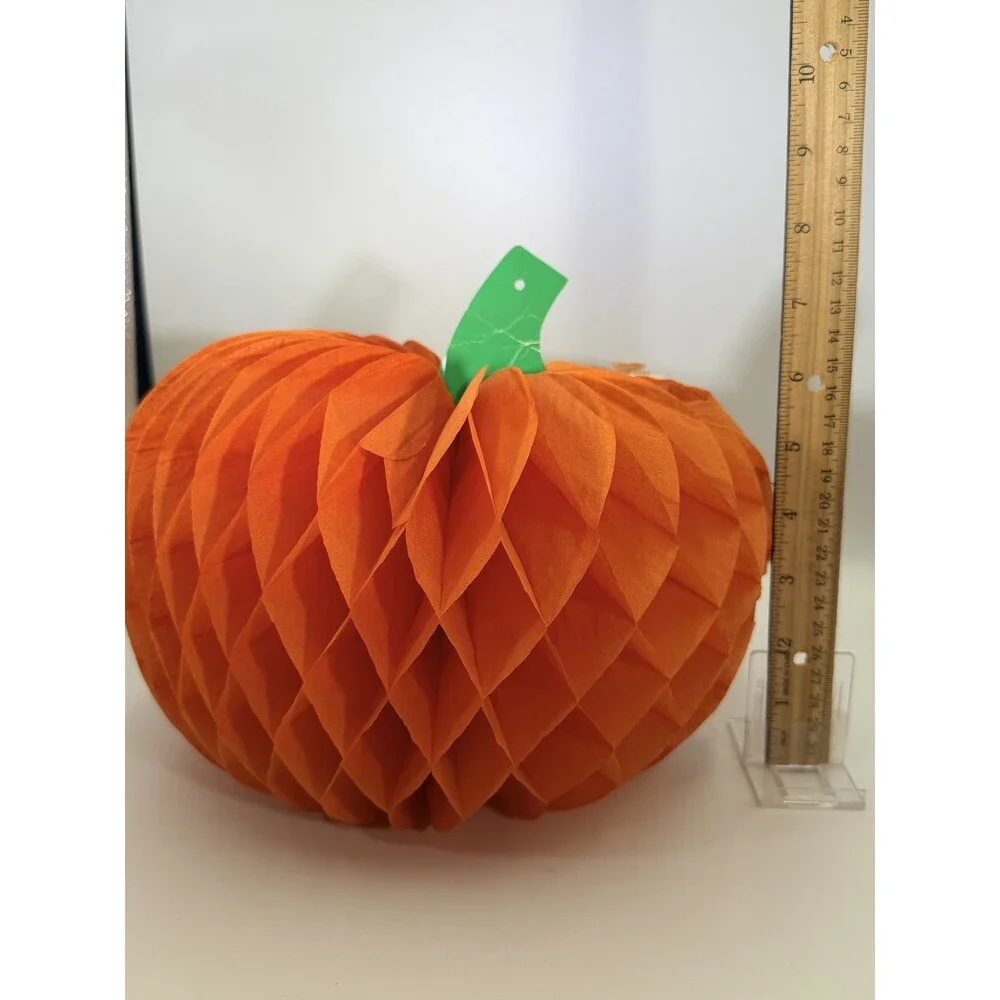 Vintage Beistle Honeycomb Pumpkin 8